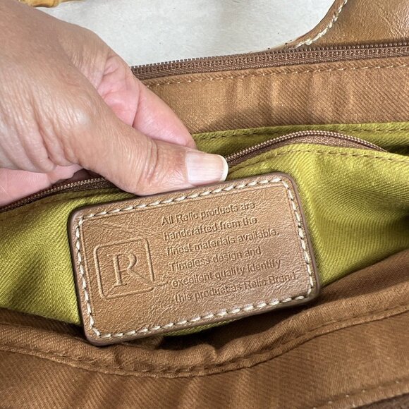 Relic Boho Patchwork Handbag With Bamboo Handles & Leather Accents Retro Style - Picture 9 of 15